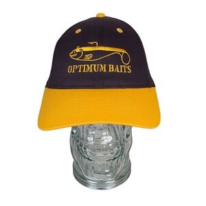 OPTIMUM BAITS Yellow & Black Fishing Snapback Hat Cap One Size Dad Outdoor NEW‎